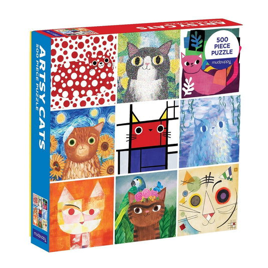 Artsy Cats 500PC Family Puzzle by Galison - 1