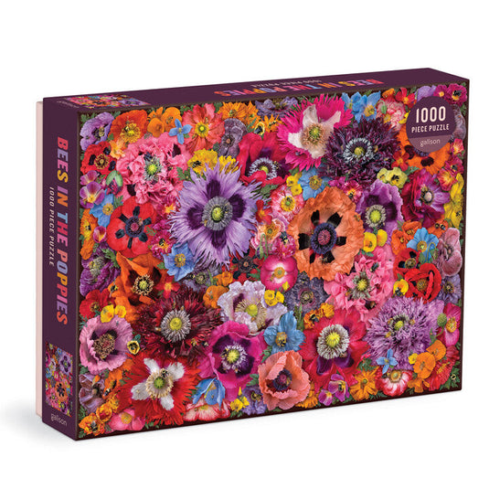 Bees in the Poppies 1000 Piece Jigsaw Puzzle by Galison - 1