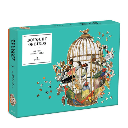 Bouquet of Birds 750 Piece Shaped Jigsaw Puzzle by Galison - 1