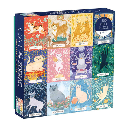 Cat Zodiac 500 Piece Jigsaw Puzzle by Galison - 1