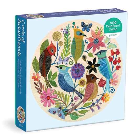 Circle of Avian Friends 1000 Piece Jigsaw Puzzle by Galison - 1