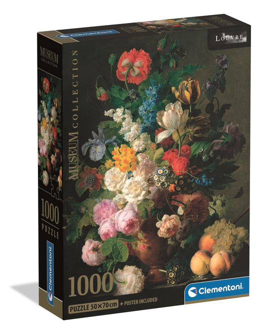 Museum: Bowl Of Flowers - Van Dael 1000 Piece Jigsaw Puzzle by Clementoni Puzzles - 1