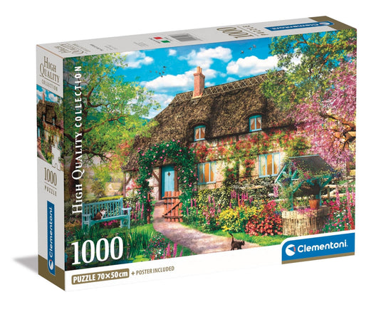 The Old Cottage 1000 Piece Jigsaw Puzzle by Clementoni Puzzles - 1