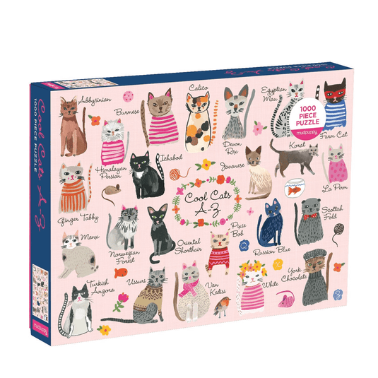 Cool Cats A-Z 1000 Piece Puzzle by Galison - 1