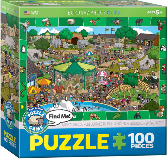 A Day in the Zoo 100 Piece Jigsaw Puzzle by Eurographics - 1