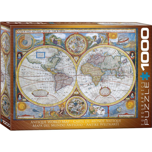 Antique World Map 1000 Piece Jigsaw Puzzle by Eurographics - 1