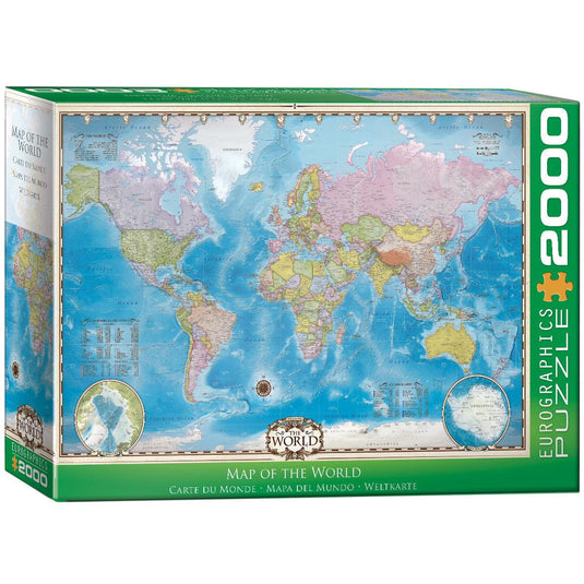 Map of the World 2000 Piece Jigsaw Puzzle by Eurographics - 1
