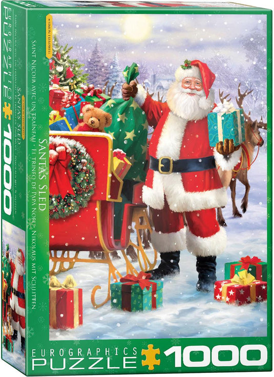 Santa's Sled 1000 Piece Jigsaw Puzzle by Eurographics - 1