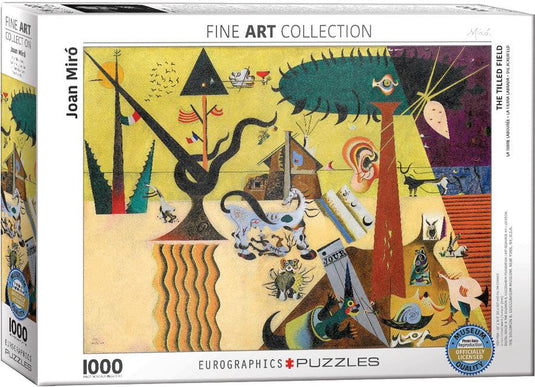 The Tilled Field by Joan Miro 1000 Piece Jigsaw Puzzle by Eurographics - 1