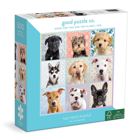 Good Puzzle Co. Dog Portraits 500 Piece Jigsaw Puzzle by Galison - 1