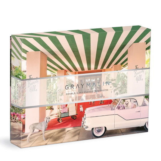 The Dogs at the Beverly Hills Hotel 500 Piece Jigsaw Puzzle by Galison - 1