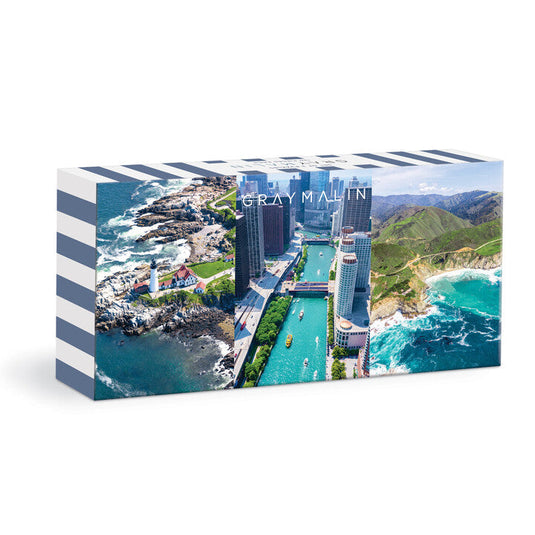 The USA Aerials Puzzle Set 3x 120 Piece Jigsaw Puzzles by Galison - 1