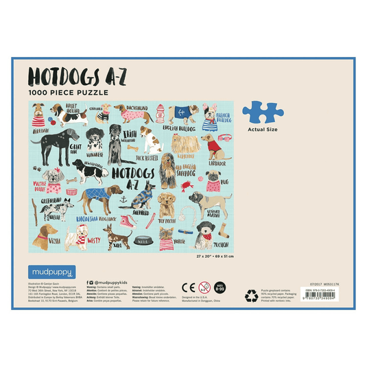 Hot Dogs A-Z 1000 Piece Puzzle by Galison - 3