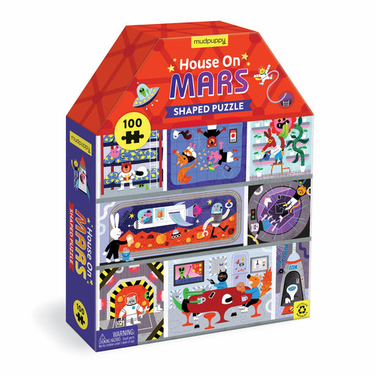 House on Mars 100 Piece House-Shaped Puzzle by Galison - 1