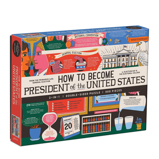 How to Become President of the United States Double-Sided 500 Piece Jigsaw Puzzle by Galison - 1