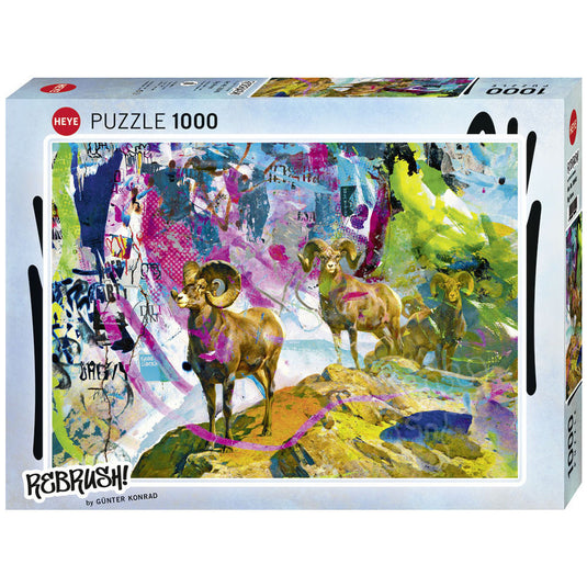 Rebrush! Big Horns 1000 Piece Jigsaw Puzzle by Heye - 1