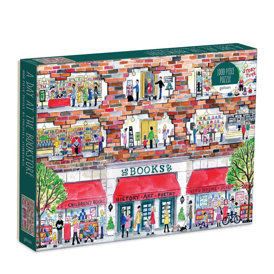A Day at the Bookstore 1000 Piece Jigsaw Puzzle by Galison - 1