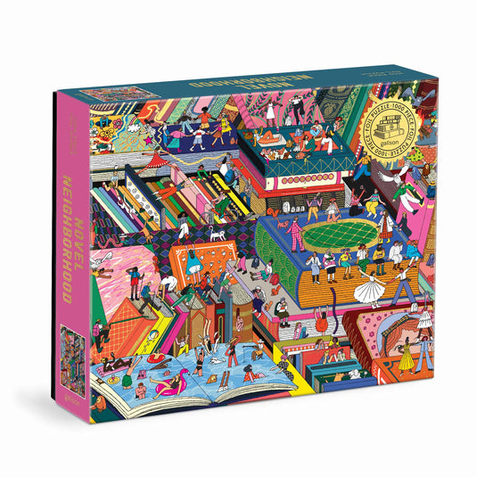 Novel Neighborhood 1000 Piece Jigsaw Puzzle by Galison - 1