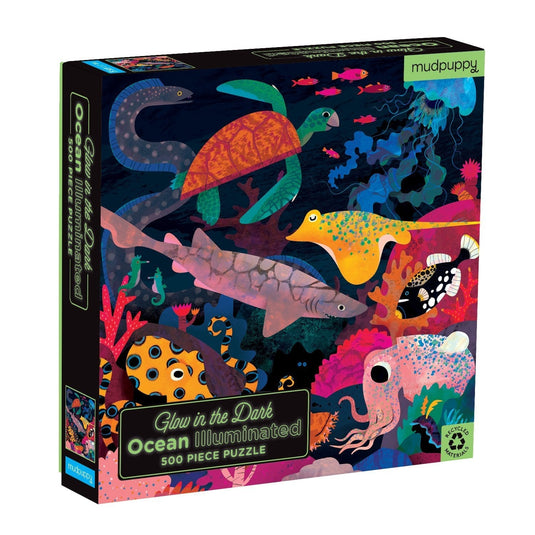 Ocean Illuminated 500 Piece Glow in the Dark Family Puzzle by Galison - 1