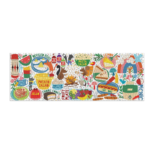 Picnic Party 1000 Piece Panoramic Family Puzzle by Galison - 4