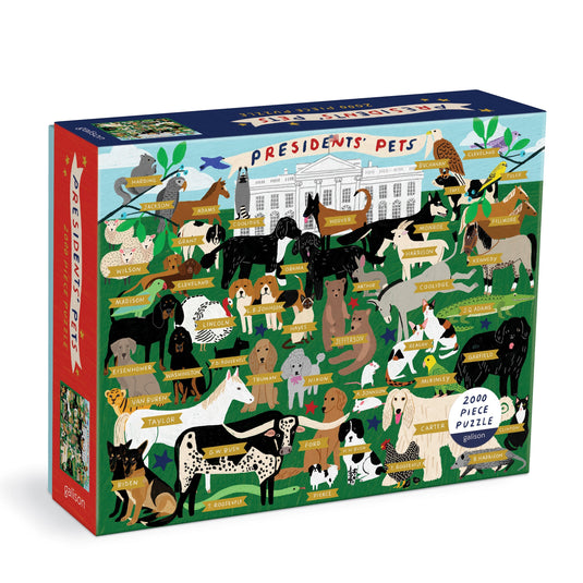 Presidents' Pets 2000 Piece Jigsaw Puzzle by Galison - 1