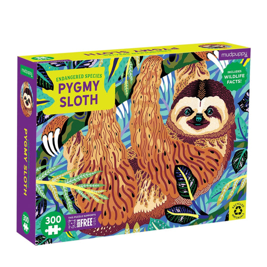 Pygmy Sloth Endangered Species 300 Piece Puzzle by Galison - 1