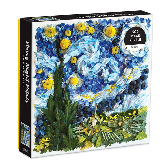 Starry Night Petals 500 Piece Jigsaw Puzzle by Galison - 1