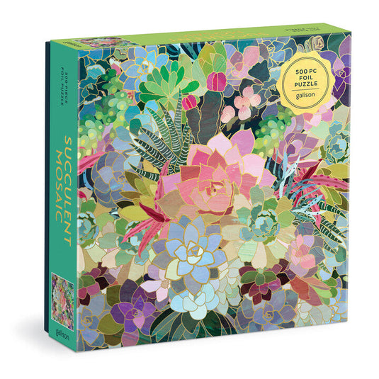 Succulent Mosaic 500 Piece Jigsaw Puzzle by Galison - 1