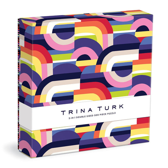 Trina Turk Double-Sided 500 Piece Shaped Jigsaw Puzzle by Galison - 1
