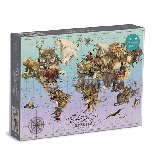 Endangered Species 1500 Piece Jigsaw Puzzle by Galison - 1