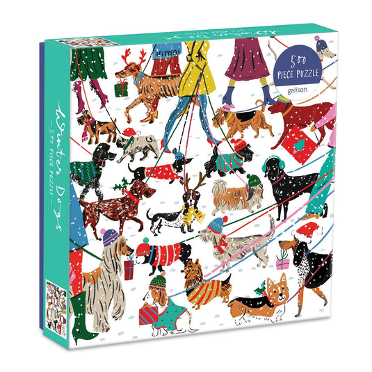 Winter Dogs 500 Piece Jigsaw Puzzle by Galison - 1