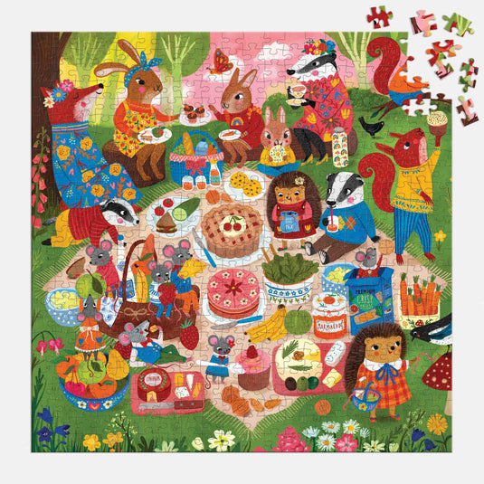 Woodland Picnic 500 Piece Family Puzzle by Galison - 4