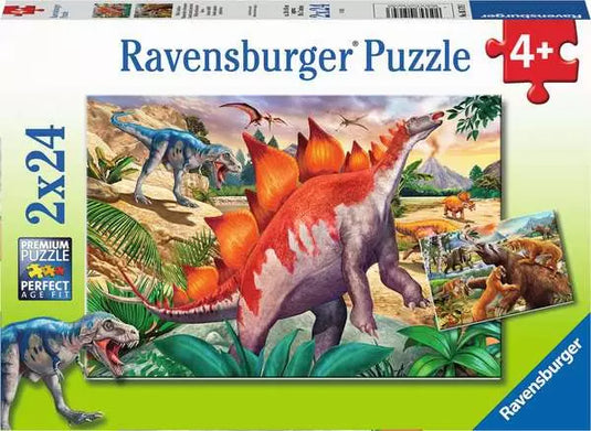 Jurassic Wildlife 2 x 24 Piece Jigsaw Puzzle by Ravensburger - 1