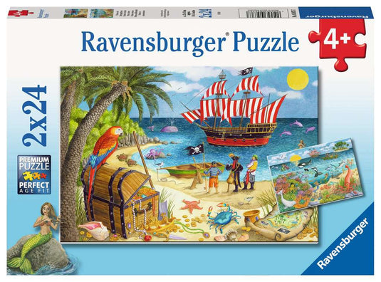 Pirates & Mermaids 2x24 Piece Jigsaw Puzzle by Ravensburger - 1