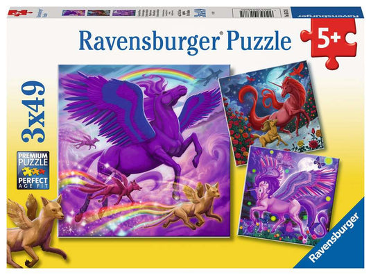 Mythical Majesty 3x49 Piece Jigsaw Puzzle by Ravensburger - 1