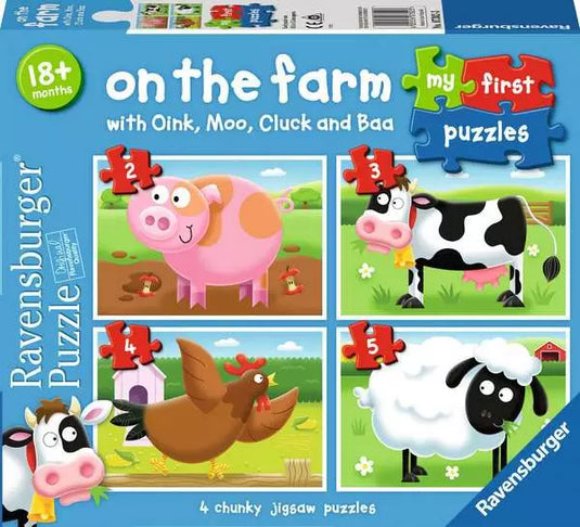 My First Puzzle On The Farm 2, 3, 4, 5 Piece Jigsaw Puzzles by Ravensburger - 1