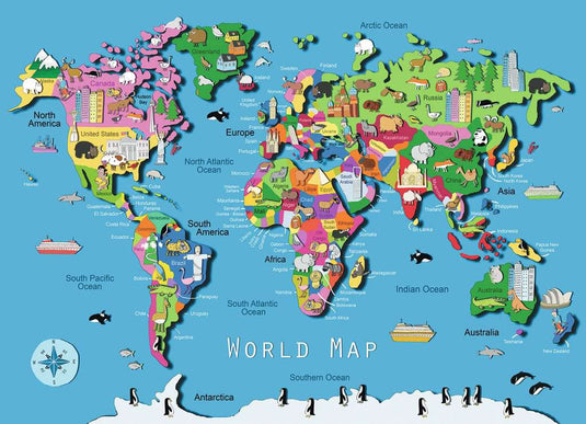World Map 60 Piece Jigsaw Puzzle by Ravensburger - 2