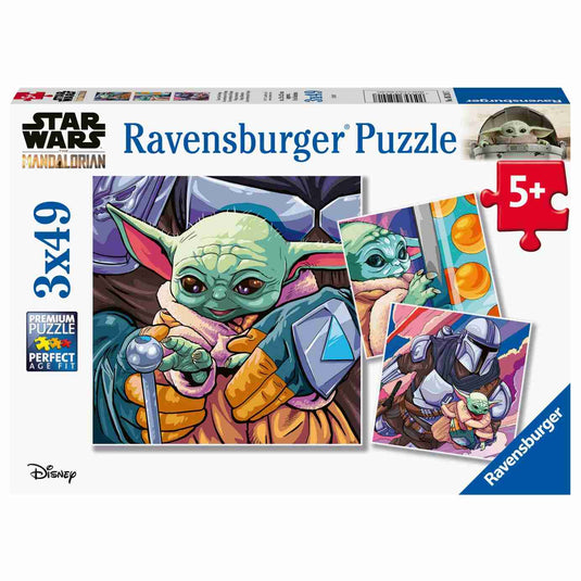 The Mandalorian: Grogu Moments 3x 49 Piece Jigsaw Puzzle by Ravensburger Puzzle