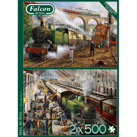Mail by Rail 2x 500 Piece Jigsaw Puzzle by Falcon - 2
