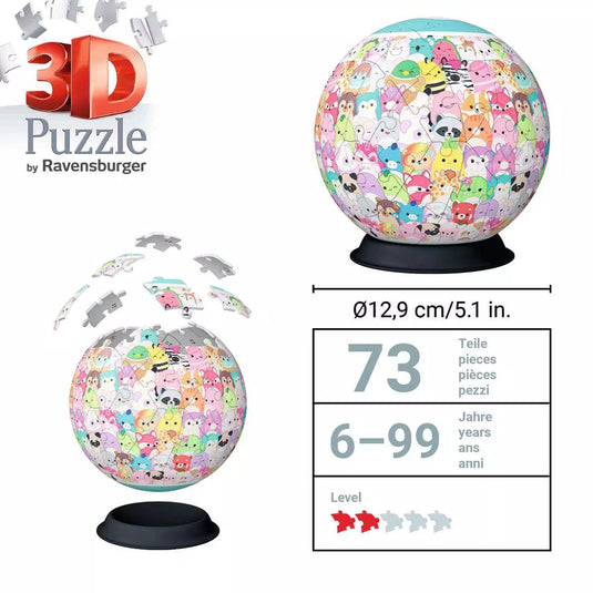 Squishmallows 3D Ball 72 Piece Jigsaw Puzzle by Ravensburger