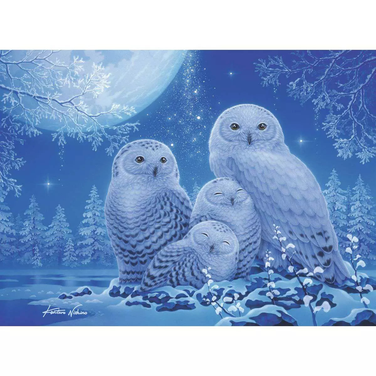 Owls in the Moonlight 500 Piece Glow In the Dark Jigsaw Puzzle by Ravensburger