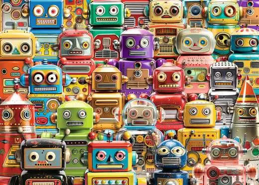 Retro Robots 500 Piece Jigsaw Puzzle by Ravensburger - 2