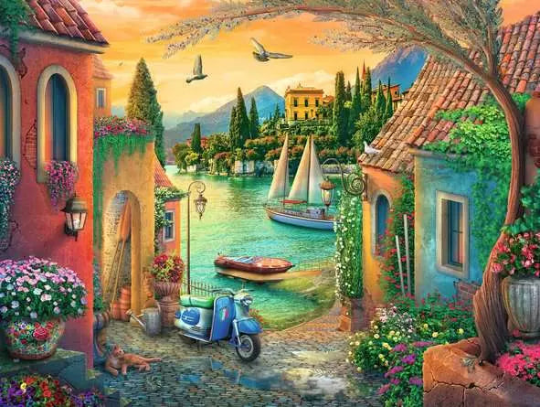 European Villa Views 750 Piece Jigsaw Puzzle by Ravensburger