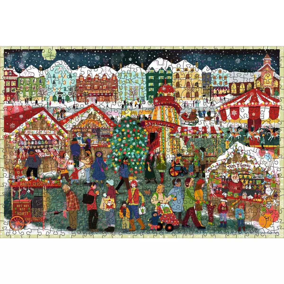 Christmas Market 500 Piece Wooden Jigsaw Puzzle by Ravensburger