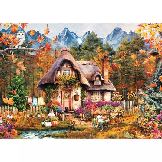 Pumpkin Cottage 1000 Piece Jigsaw Puzzle by Ravensburger - 2