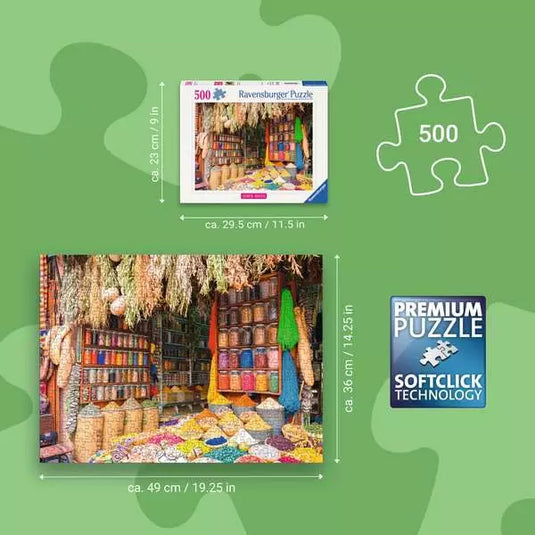 Colorful Spices, Morocco 500 Piece Jigsaw Puzzle by Ravensburger
