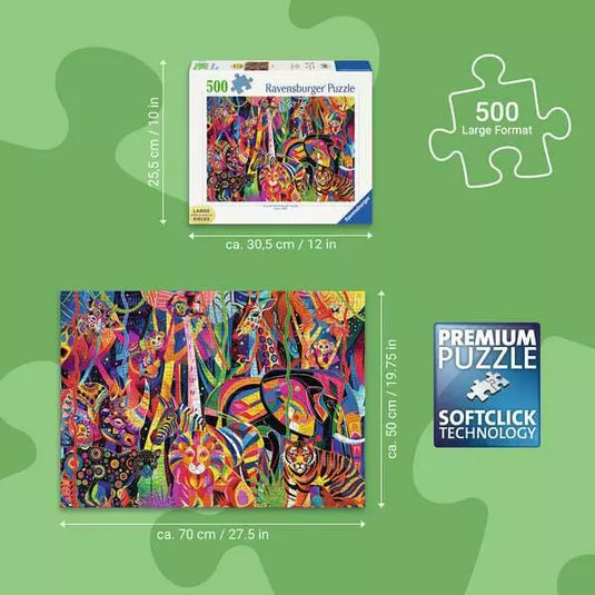 Jeweled Jungle 500 Piece Jigsaw Puzzle by Ravensburger