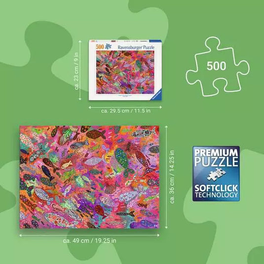 Fish in Fuchsia 500 Piece Jigsaw Puzzle by Ravensburger
