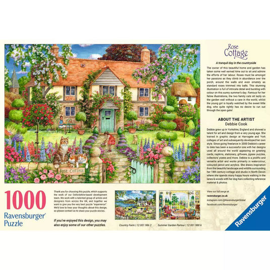 Rose Cottage 1000 Piece Jigsaw Puzzle by Ravensburger
