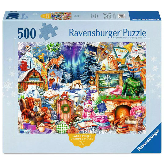 Winter Mountain Village 500 Piece Jigsaw Puzzle by Ravensburger